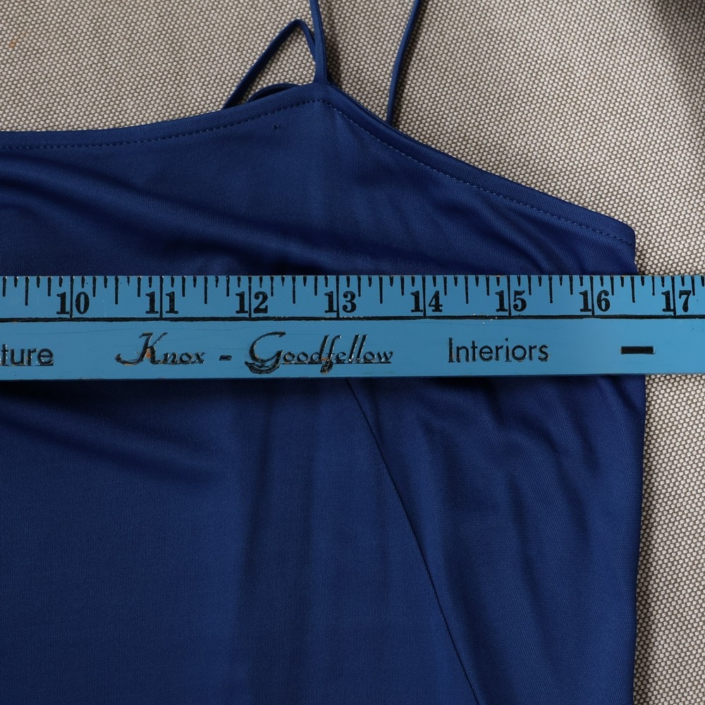Akris Punto Dress Women 6 Blue Spaghetti Strap 100% Viscose Switzerland Designer - Picture 11 of 13